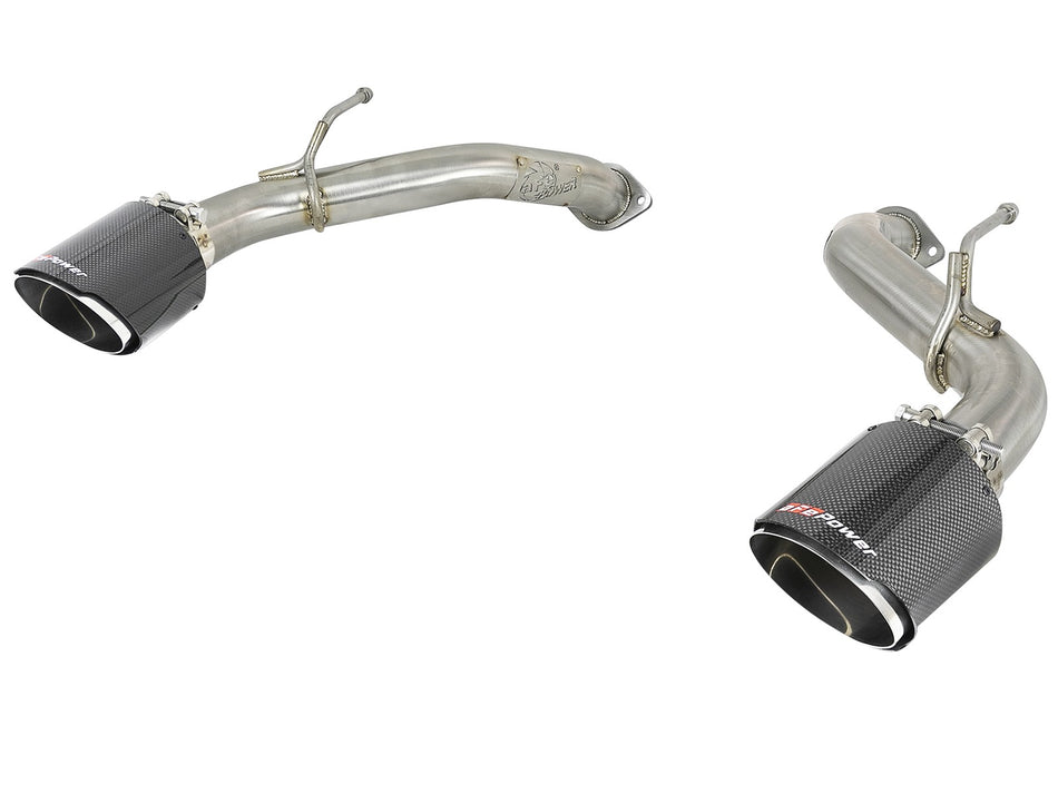 Takeda 2-1/2 IN 304 Stainless Steel Axle-Back Exhaust System w/ Carbon Fiber Tip Infiniti Q50 16-20 V6-3.0L