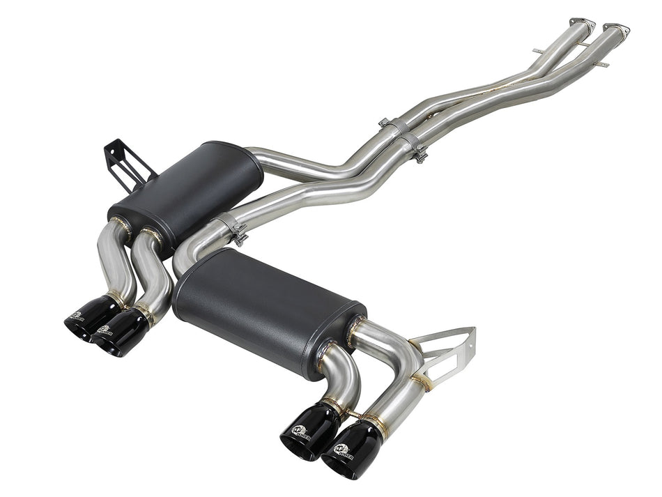 105 lbs. 49X23X13 MACH Force-XP 2-1/2 IN 304 Stainless Steel Cat-Back Exhaust System w/ Black Tips BMW M3 E46 01-06 L6-3.2L S54
