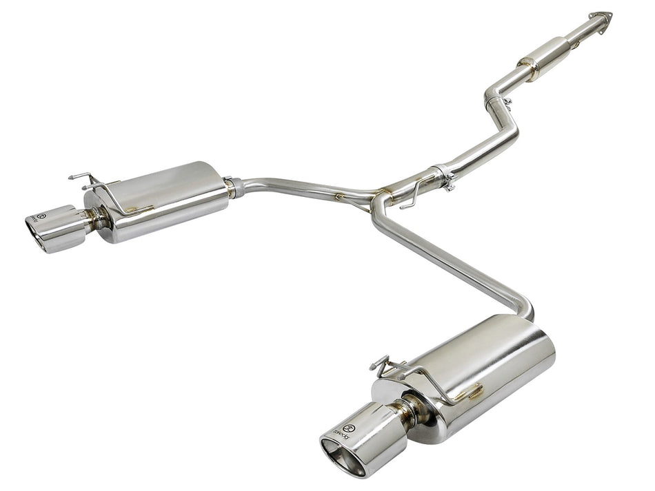 Takeda 2-1/2 IN to 1-3/4 IN 304 Stainless Steel Cat-Back Exhaust w/ Polish Tips Honda Accord 13-17 L4-2.4L