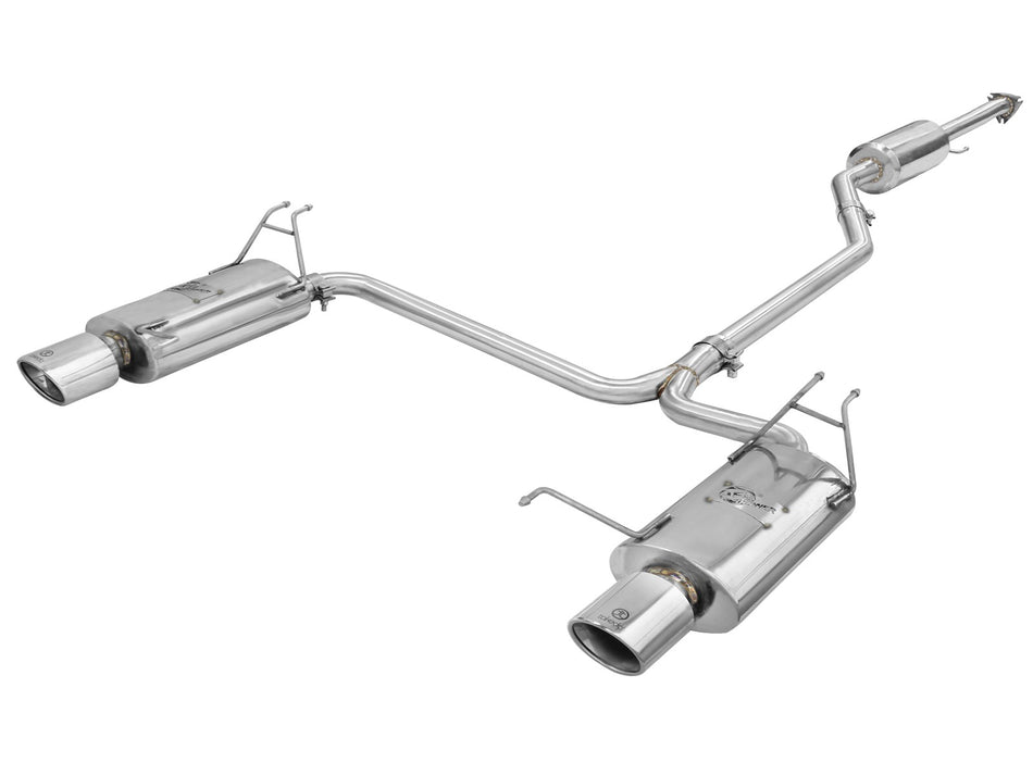 Takeda 2-1/4 IN to 2 IN 304 Stainless Steel Cat-Back Exhaust w/Polished Tips Honda Accord 08-12 V6-3.5L