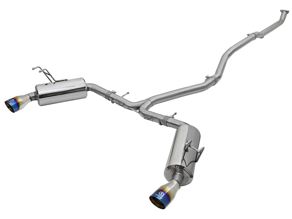 Takeda 304 Stainless Steel Cat-Back Exhaust w/ Blue Flame Tip Honda Civic 16-20 L4-1.5L