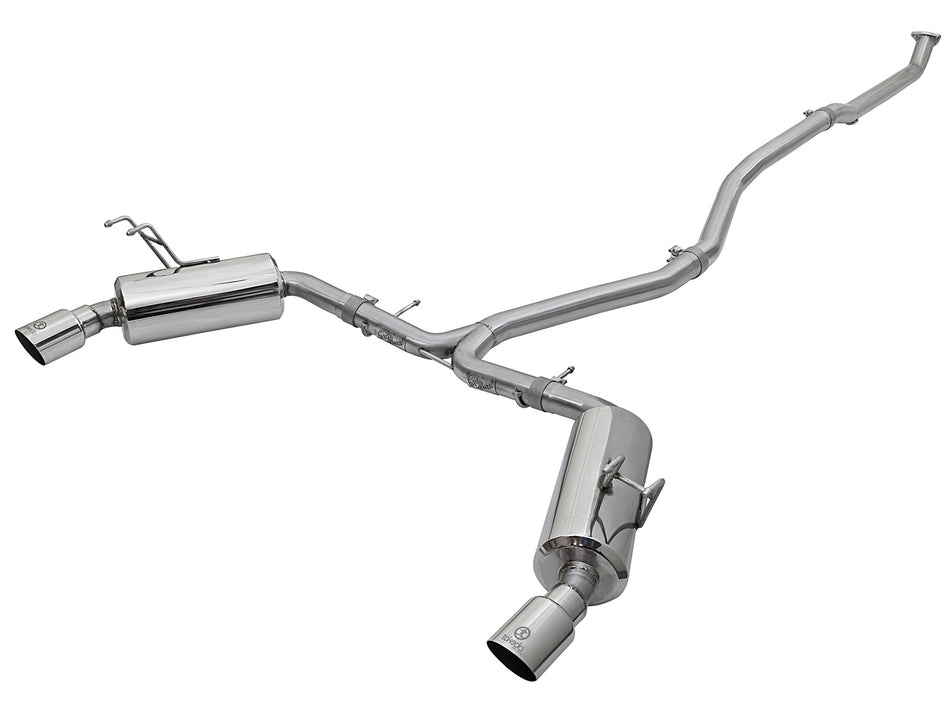 Takeda 2-1/4 to 2-1/2in 304 Stainless Steel Cat-Back Exhaust w/Polished Tips Honda Civic 16-20 L4-1.5L