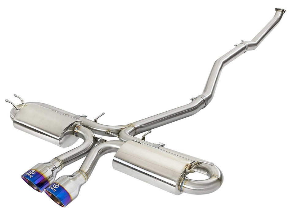 Takeda 3 IN 304 Stainless Steel Cat-Back Exhaust System w/ Blue Flame Tip Honda Civic Si 17-20 L4-1.5L