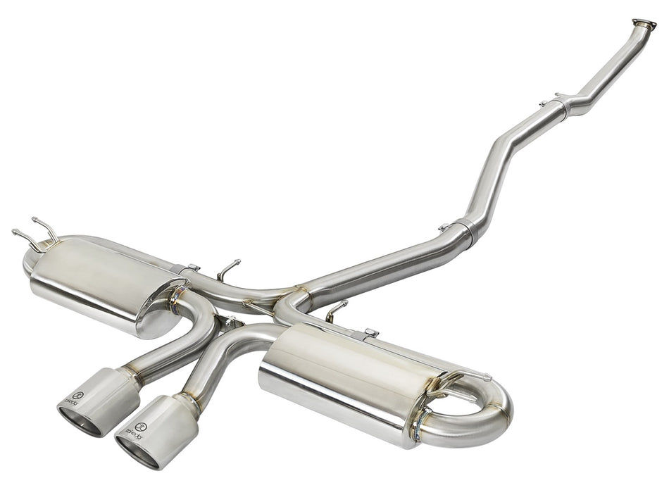 Takeda 3 IN 304 Stainless Steel Cat-Back Exhaust w/ Center Polished Tips Honda Civic Si 17-20 L4-1.5L