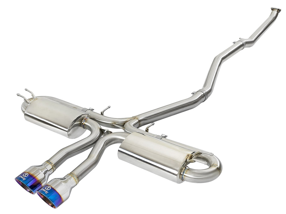 Takeda 3 IN 304 Stainless Steel Cat-Back Exhaust System w/ Blue Flame Tips Honda Civic Si 17-20 L4-1.5L