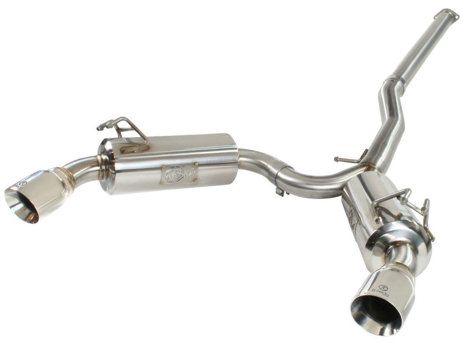 Takeda 3 IN to 2-1/2 IN 304 Stainless Steel Cat-Back Exhaust w/ Polished Tips Mitsubishi Lancer EVO X 08-15 L4-2.0L