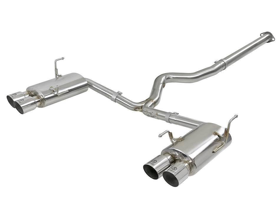 Takeda 3 IN to 2-1/4 IN 304 Stainless Steel Cat-Back Exhaust w/ Polished Tip Subaru WRX/STi 15-19 H4-2.0/2.5L