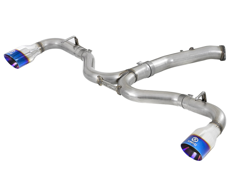 28 lbs. 60X19X14 Takeda 3 IN to 2-1/2 IN 304 Stainless Steel Axle-Back Exhaust w/ Blue Flame Tip Hyundai Elantra GT 18-20 L4-1.6L t