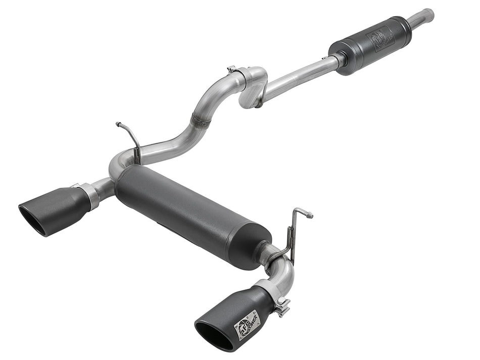Rebel Series 2-1/2 IN 304 Stainless Steel Cat-Back Exhaust System w/ Black Tips Jeep Wrangler (JL) 18-20 V6-3.6L
