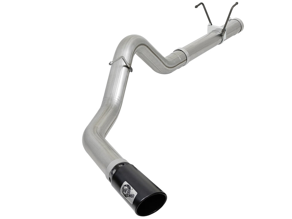 Large Bore-HD 4 IN 409 Stainless Steel DPF-Back Exhaust System w/ Black Tip Dodge Diesel Trucks 07.5-12 L6-6.7L