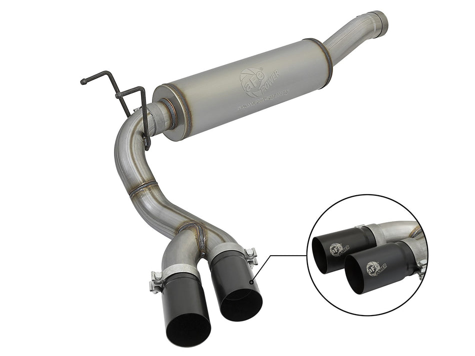 Rebel Series 3-1/2 IN Stainless Steel Cat-Back Exhaust System w/Black Tip RAM 2500/3500 14-18 V8-6.4L HEMI