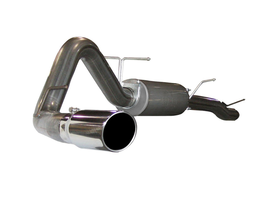 Large Bore-HD 4 IN 409 Stainless Steel Cat-Back Exhaust System w/ Polished Tip Ford Diesel Trucks 03-07 V8-6.0L