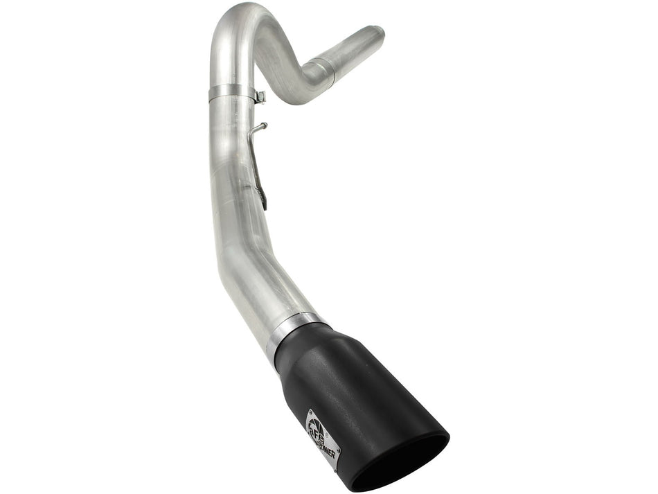 Large Bore-HD 5 IN 409 Stainless Steel DPF-Back Exhaust System w/Black Tip Ford Diesel Trucks 08-10 V8-6.4L