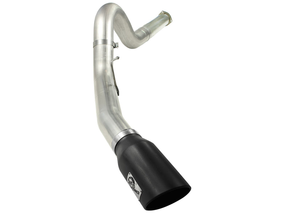 37 lbs. 50X23X13 Large Bore-HD 5 IN 409 Stainless Steel DPF-Back Exhaust System w/Black Tip Ford Diesel Trucks 11-14 V8-6.7L td