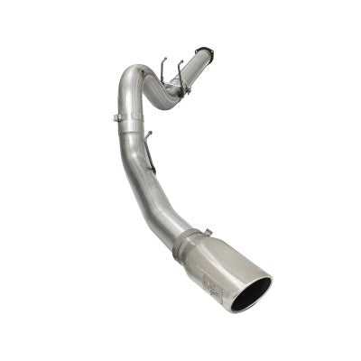 Large Bore-HD 5 IN 409 Stainless Steel DPF-Back Exhaust System w/Polished Tip Ford Diesel Trucks 15-16 V8-6.7L