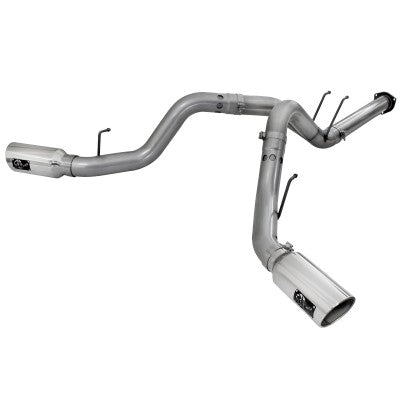 35 lbs. 60X19X14 Large Bore-HD 4 IN 409 Stainless Steel DPF-Back Exhaust System w/Polished Tip Ford Diesel Trucks 11-14 V8-6.7L td