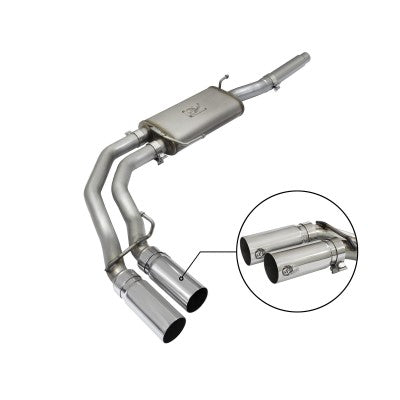 Rebel Series 3 IN to 2-1/2 IN 409 Stainless Steel Cat-Back Exhaust w/ Polish Tip Ford F-150 04-08 V8-4.6/5.4L