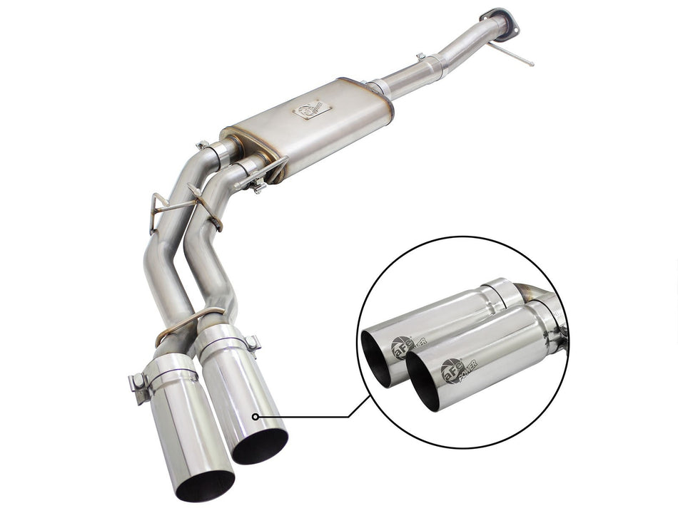Rebel Series 3 IN to 2-1/2 IN 409 Stainless Steel Cat-Back Exhaust w/ Polish Tip Ford F-150 09-14 V8-4.6L/5.4L/5.0L