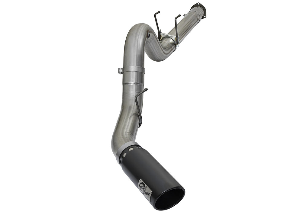 Large Bore-HD 5 IN 409 Stainless Steel DPF-Back Exhaust System w/Black Tip Ford Diesel Trucks 17-20 V8-6.7L