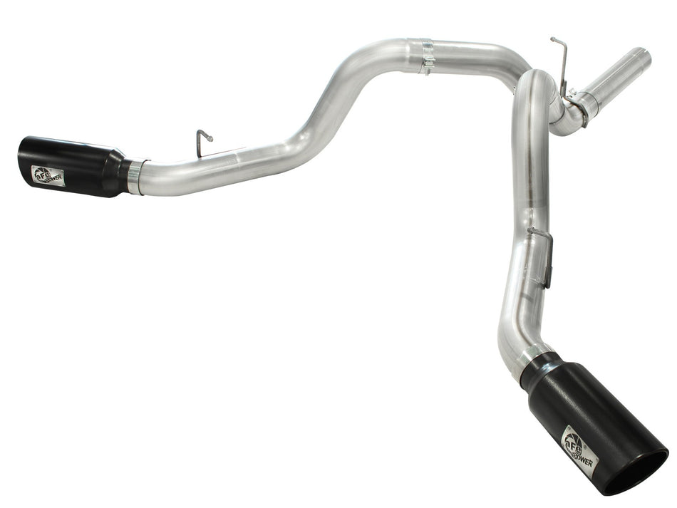 Large Bore-HD 4 IN 409 Stainless Steel DPF-Back Exhaust System w/Black Tip GM Diesel Trucks 11-16 V8-6.6L (td) LML