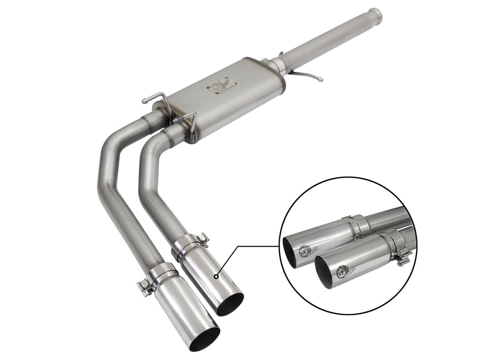 Rebel Series 3 IN to 2-1/2 IN 409 Stainless Steel Cat-Back Exhaust w/ Polish Tip GM Silverado/Sierra 1500 09-18 / Silverado LD/Sierra Limited 2019 V6-4.3/V8-4.8/5.3L