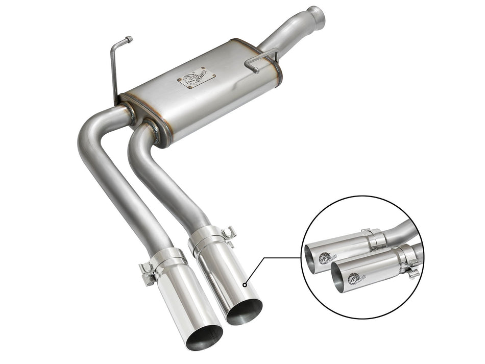 Rebel Series 3 IN to 2-1/2 IN 409 Stainless Steel Cat-Back Exhaust w/ Polish Tip GM Silverado/Sierra 1500 09-18 / Silverado LD/Sierra Limited 2019 V6-4.3/V8-4.8/5.3L