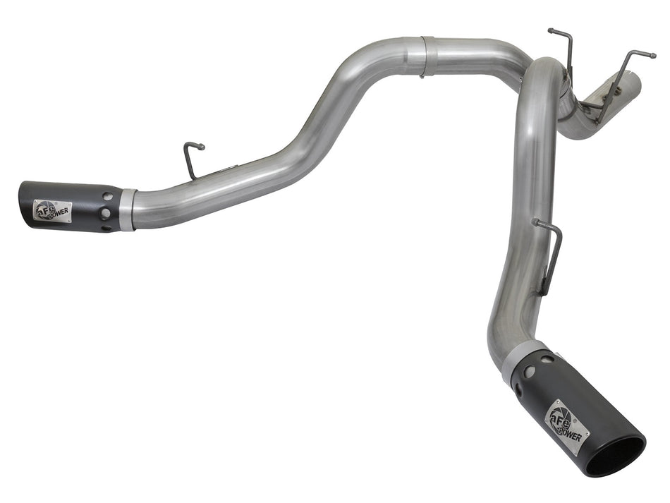 56 lbs. 49X23X13 Large Bore-HD 4 IN 409 Stainless Steel DPF-Back Exhaust System w/Dual Black Tips GM Diesel Trucks 17-19 V8-6.6L td L5P