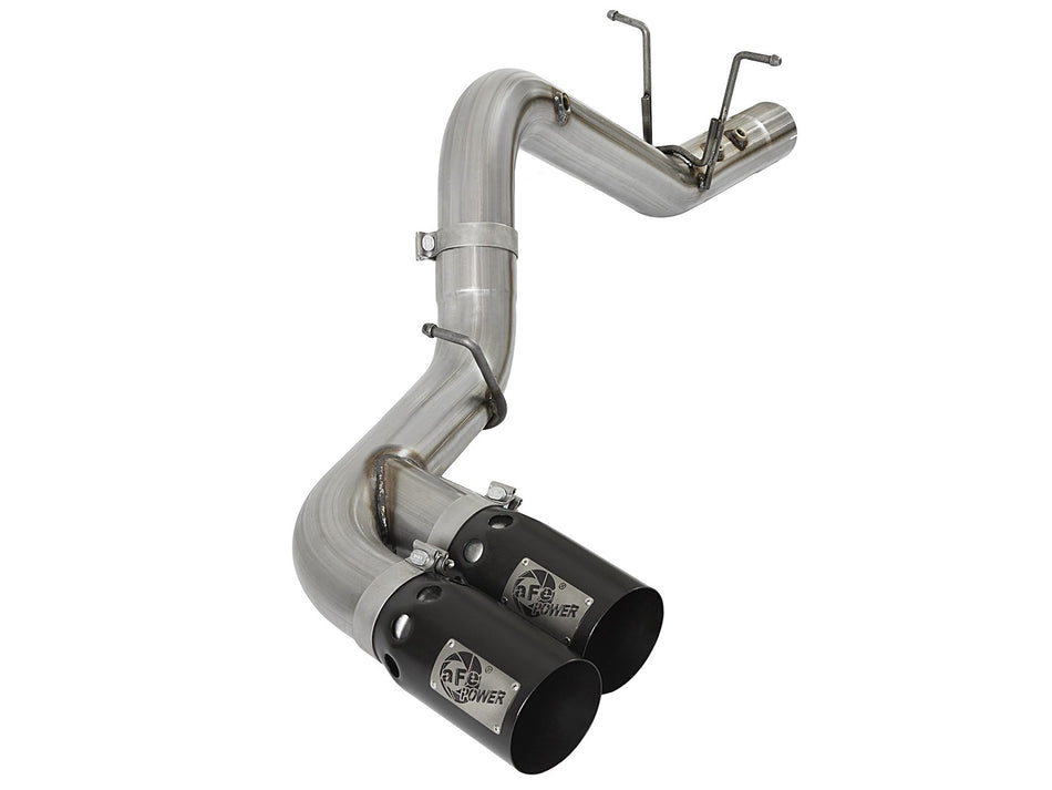 Rebel XD 4 IN 409 Stainless Steel DPF-Back Exhaust w/Dual Black Tips GM Diesel Trucks 17-19 V8-6.6L (td) L5P
