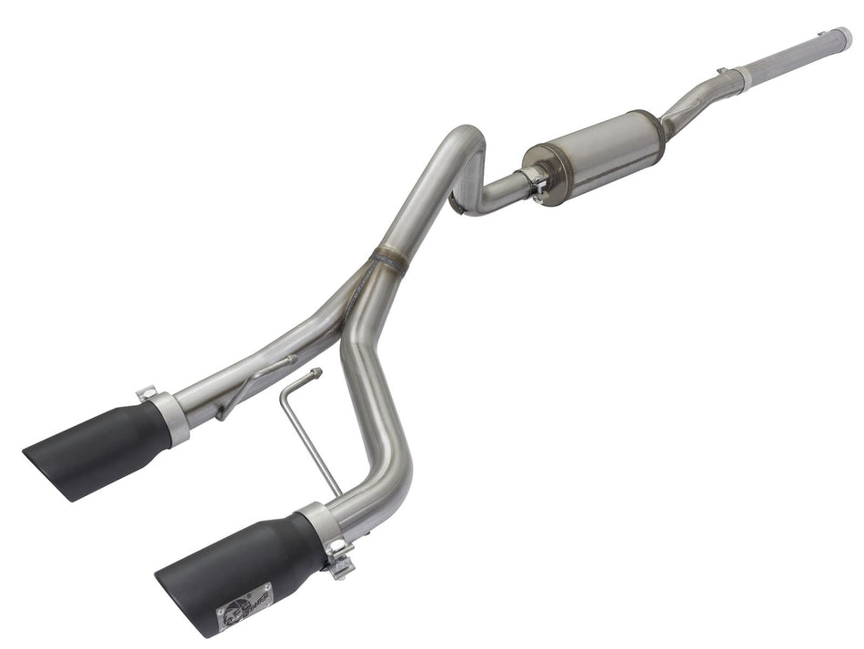 Rebel Series 2-1/2 IN 409 Stainless Steel Cat-Back Exhaust System w/Black Tip Jeep Wrangler (JK) 07-18 V6-3.6L/3.8L