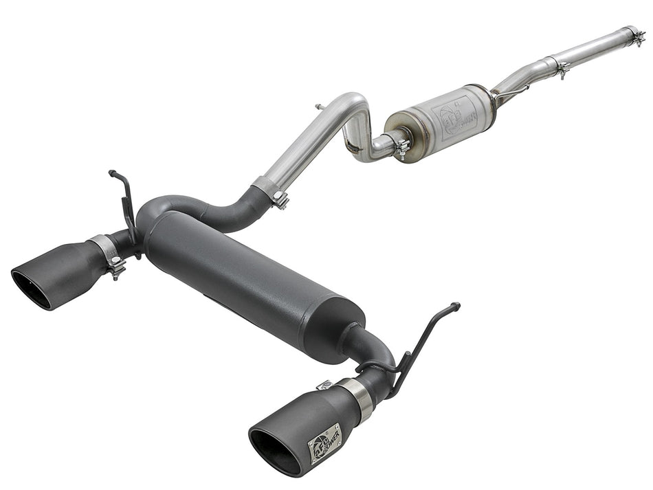 Rebel Series 2-1/2 IN 409 Stainless Steel Cat-Back Exhaust System w/ Black Tips Jeep Wrangler (JK) 07-18 V6-3.6L/3.8L