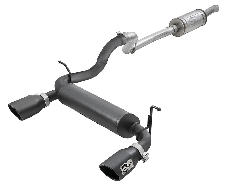 Rebel Series 2-1/2 IN 409 Stainless Steel Cat-Back Exhaust System w/ Black Tips Jeep Wrangler (JL) 18-20 V6-3.6L