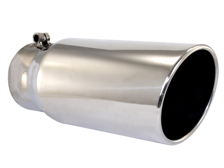 MACH Force-Xp 304 Stainless Steel Clamp-on Exhaust Tip Polished 4 IN Inlet x 5 IN Outlet x 12 IN L