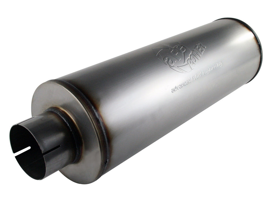 18 lbs. 31X9X9 MACH Force-Xp 409 Stainless Steel Muffler 4 IN ID Center/Center x 8 IN Dia x 30 IN L