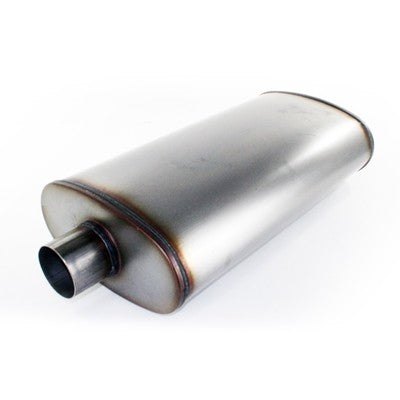 28.8 lbs. 28X12X6 MACH Force-Xp 409 Stainless Steel Muffler 3 IN ID Center/Center x 5 IN Dia. x 11 IN L - Round Body