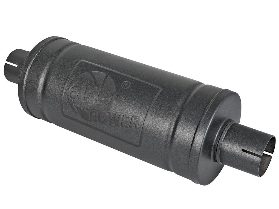MACH Force-Xp 409 Stainless Steel Muffler w/ High-Temp Metallic Black finish 2-1/2 IN ID Inlet and Outlet Center/Center 14 IN L x 6 IN Dia.
