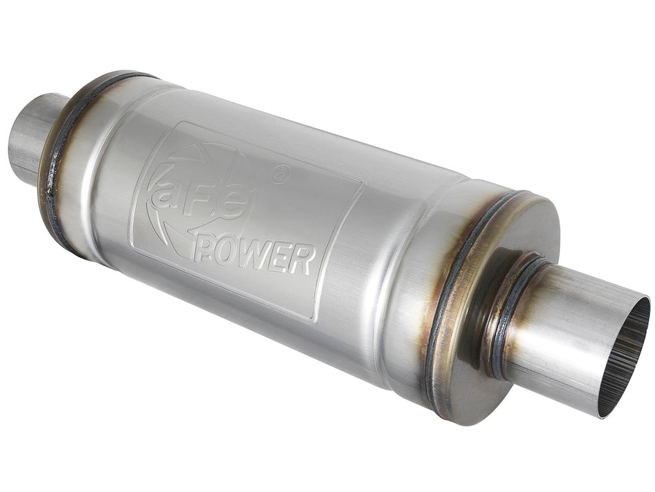 MACH Force-Xp 409 Stainless Steel Muffler 2-1/2 IN ID Center/Center x 6 IN Dia. x 14 IN L - Round Body