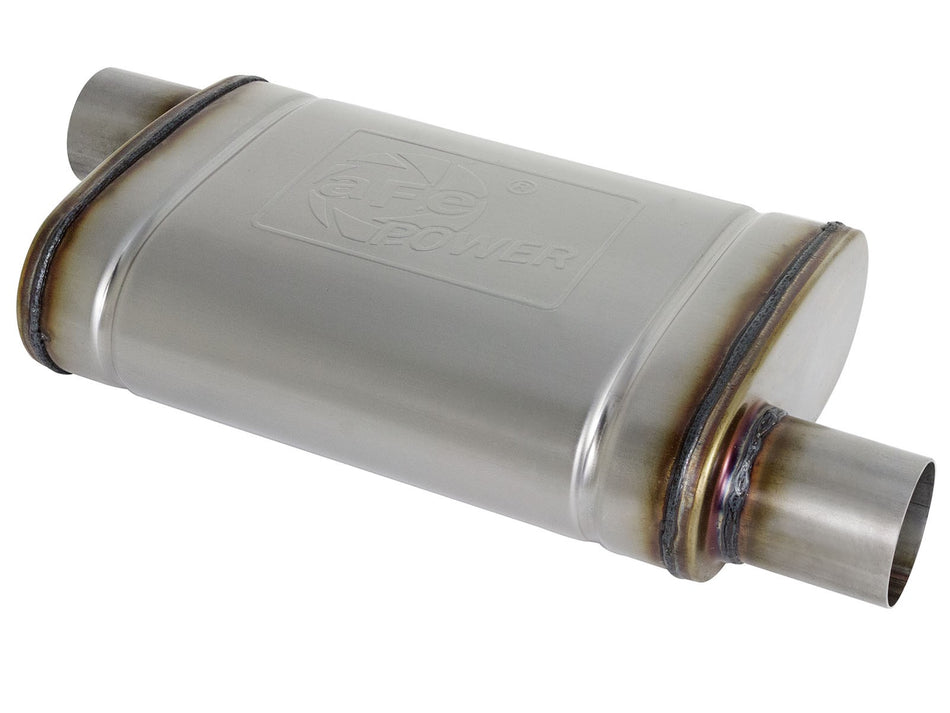12 lbs. 21X13X6 MACH Force-Xp 409 Stainless Steel Muffler 2-1/2 IN ID Offset/Offset x 9 IN W x 4 IN H x 14 IN L - Oval Body