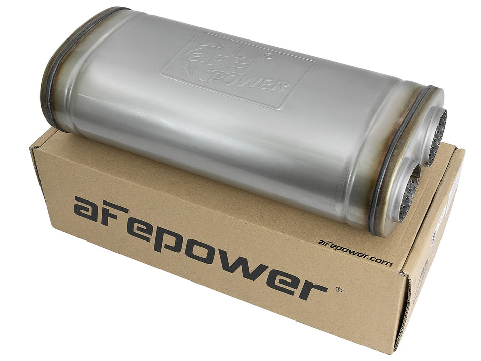 13 lbs. 21X10X6 MACH Force-Xp 409 Stainless Steel Muffler 2-1/2 IN ID Offset/Dual x 18 IN L x 8 IN W x 5 IN H - Oval Body