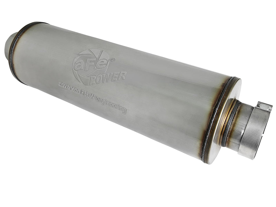 5 lbs. 13X6X6 SATURN 4S 409 Stainless Steel Muffler 4 IN ID Center/Center x 8 IN Dia. x 30 IN OAL - Round Body