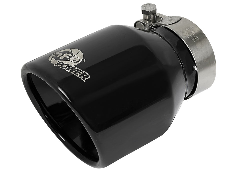 MACH Force-Xp 409 Stainless Steel Clamp-on Exhaust Tip Black 2-1/2 IN Inlet x 4 IN Outlet x 6 IN L