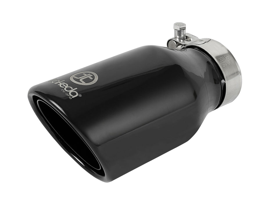 Takeda 409 Stainless Steel Clamp-on Exhaust Tip Black 2-1/2 IN Inlet x 4 IN Outlet x 8 IN L