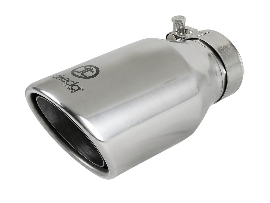 Takeda 304 Stainless Steel Clamp-on Exhaust Tip Polished 2-1/2 IN Inlet x 4 IN Outlet x 8 IN L
