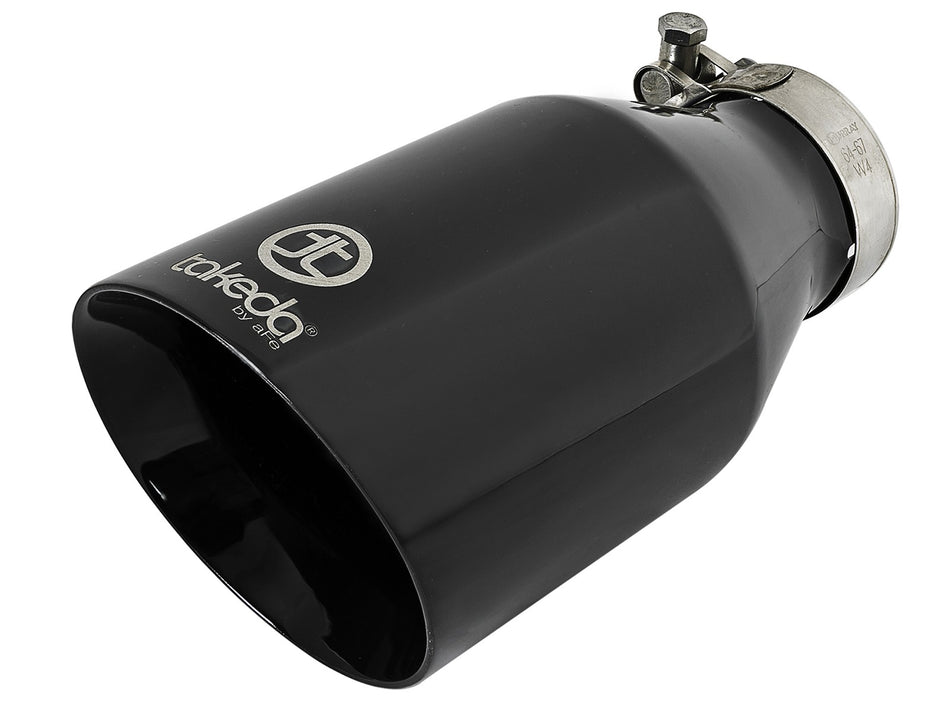 Takeda 409 Stainless Steel Clamp-on Exhaust Tip Black 2-1/2 IN Inlet x 4-1/2 IN Outlet x 9 IN L