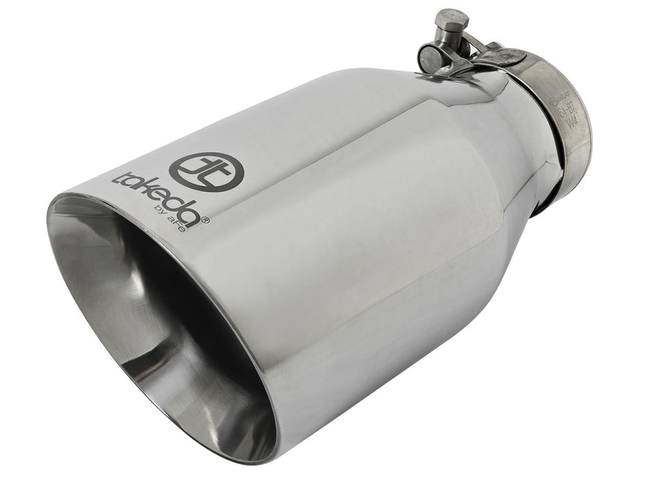 4 lbs. 12X6X6 Takeda 304 Stainless Steel Clamp-on Exhaust Tip Polished 2-1/2 IN Inlet x 4-1/2 IN Outlet x 9 IN L