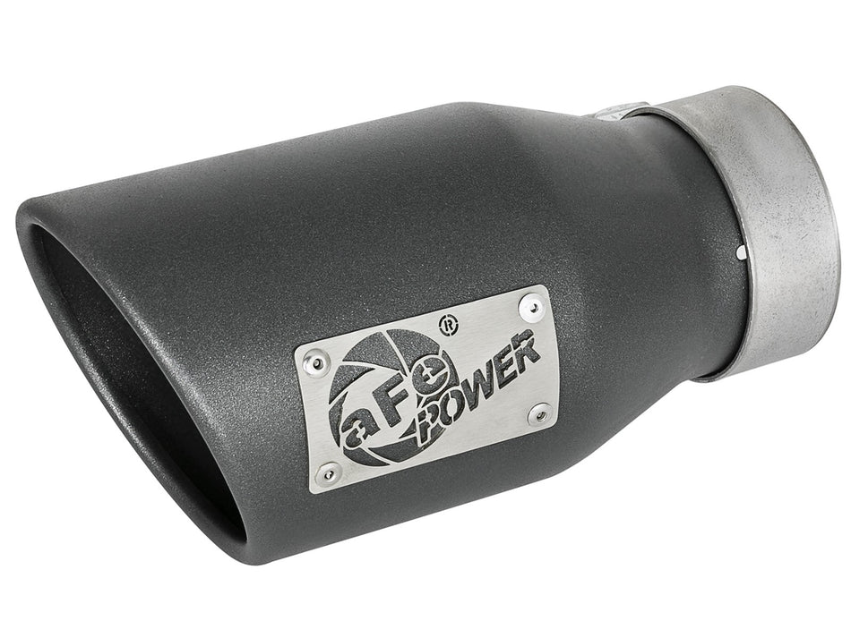 MACH Force-Xp 409 Stainless Steel Clamp-on Exhaust Tip High-Temp Metallic Black 3 IN Inlet x 4-1/2 IN Outlet x 9 IN L