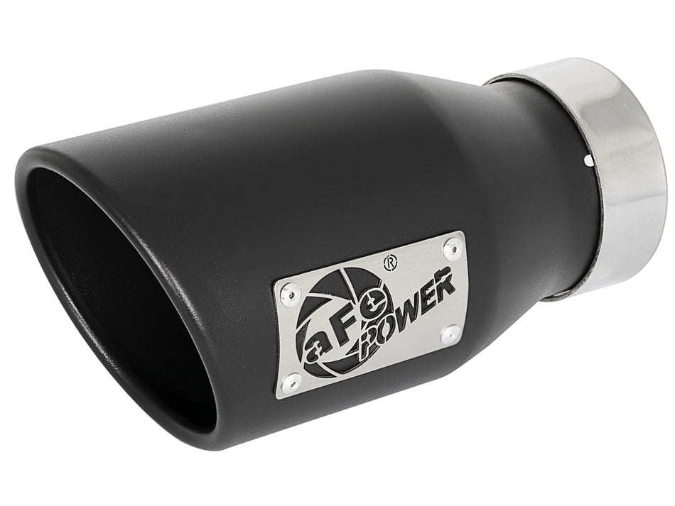 MACH Force-Xp 409 Stainless Steel Clamp-on Exhaust Tip Black 3 IN Inlet x 4-1/2 IN Outlet x 9 IN L