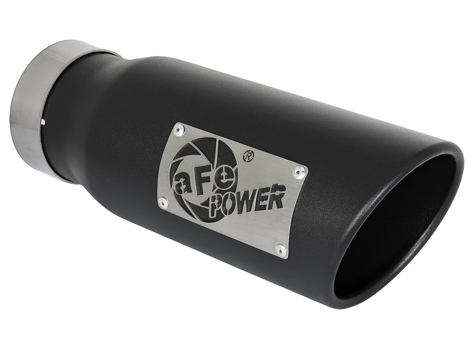MACH Force-Xp 409 Stainless Steel Clamp-on Exhaust Tip Black 3-1/2 IN Inlet x 4-1/2 IN Outlet x 12 IN L