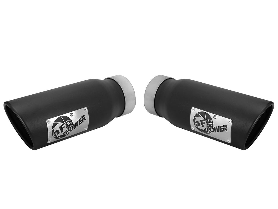 MACH Force-Xp 409 Stainless Steel Clamp-on Exhaust Tip Black 3-1/2 IN Inlet x 4-1/2 IN Outlet x 12 IN L