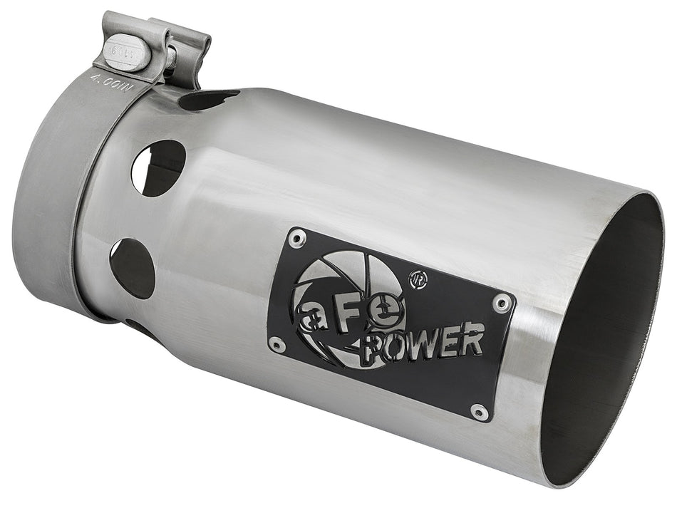 Rebel XD Series 409 Stainless Steel Clamp-on Exhaust Tip Polished 4 IN Inlet x 5 IN Outlet x 10 IN L
