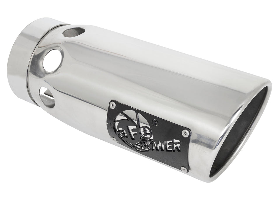MACH Force-Xp 304 Stainless Steel Intercooled Clamp-on Exhaust Tip Polished 4 IN Inlet x 5 IN Outlet x 12 IN L